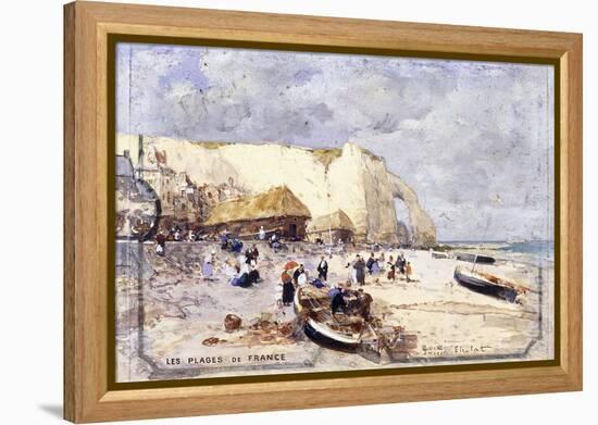 The Beach at Etretat-Luigi Loir-Framed Premier Image Canvas