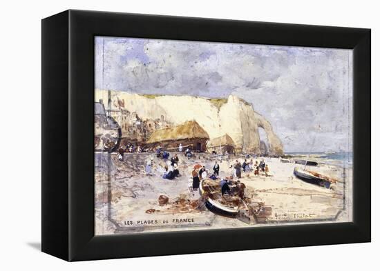 The Beach at Etretat-Luigi Loir-Framed Premier Image Canvas