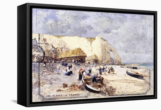 The Beach at Etretat-Luigi Loir-Framed Premier Image Canvas