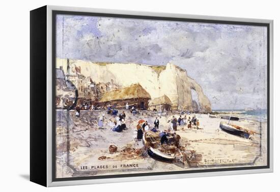 The Beach at Etretat-Luigi Loir-Framed Premier Image Canvas