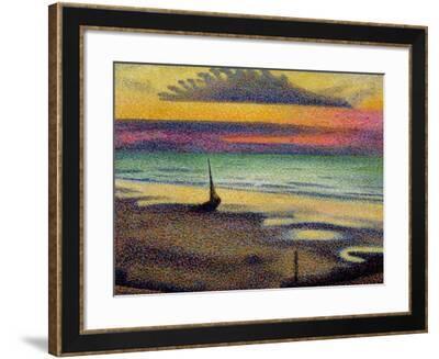 Handmade Oil Painting Reproduction Beach At Heist by Georges Lemmen 30" x 24"