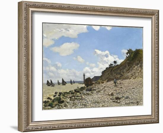 The Beach at Honfleur, 1864-1866-Claude Monet-Framed Giclee Print