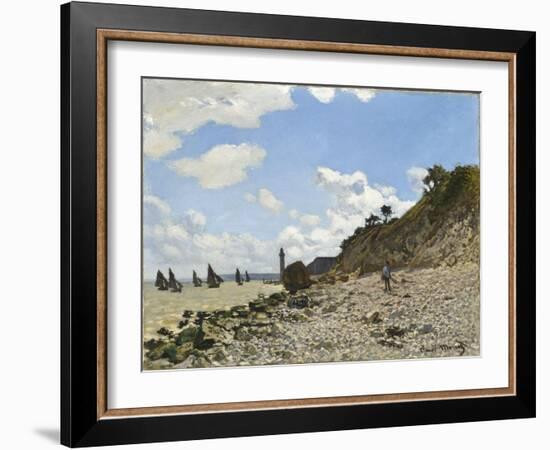 The Beach at Honfleur, 1864-1866-Claude Monet-Framed Giclee Print