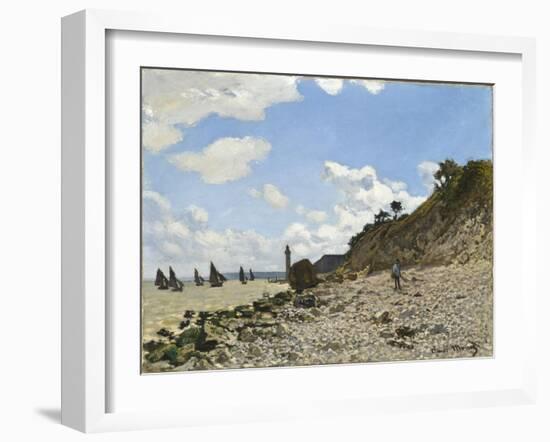 The Beach at Honfleur, 1864-1866-Claude Monet-Framed Giclee Print