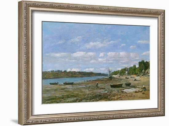 The Beach at Low Tide, 1879 (Oil on Canvas)-Eugene Louis Boudin-Framed Giclee Print