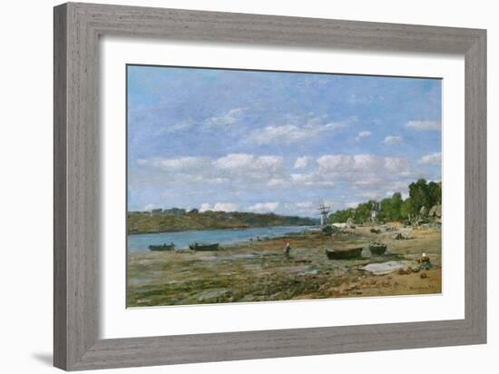 The Beach at Low Tide, 1879 (Oil on Canvas)-Eugene Louis Boudin-Framed Giclee Print