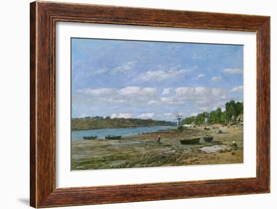 The Beach at Low Tide, 1879 (Oil on Canvas)-Eugene Louis Boudin-Framed Giclee Print