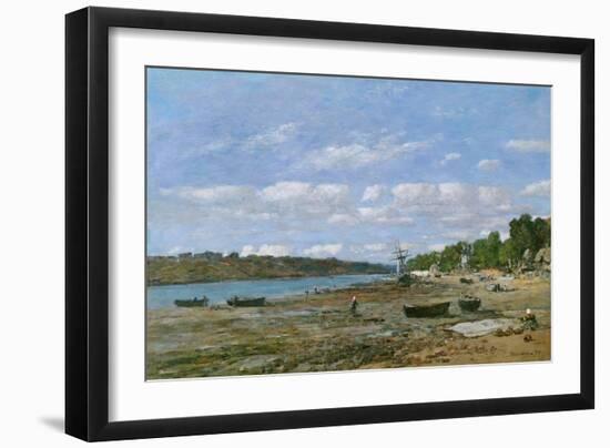 The Beach at Low Tide, 1879 (Oil on Canvas)-Eugene Louis Boudin-Framed Giclee Print