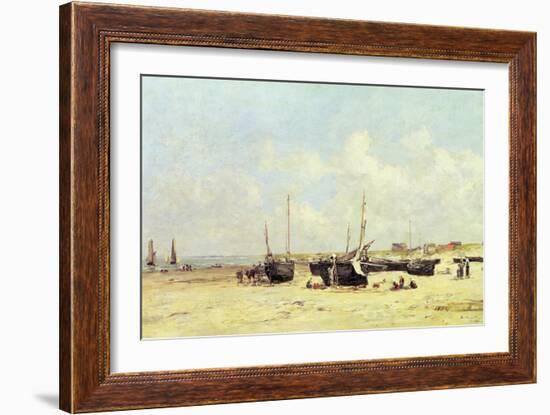 The Beach at Low Tide, Berck, 1890-97-Eugène Boudin-Framed Giclee Print