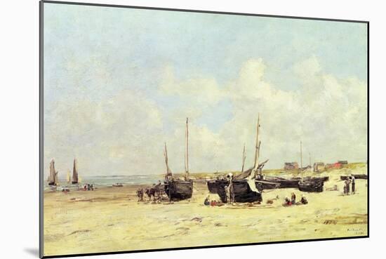 The Beach at Low Tide, Berck, 1890-97-Eugène Boudin-Mounted Giclee Print