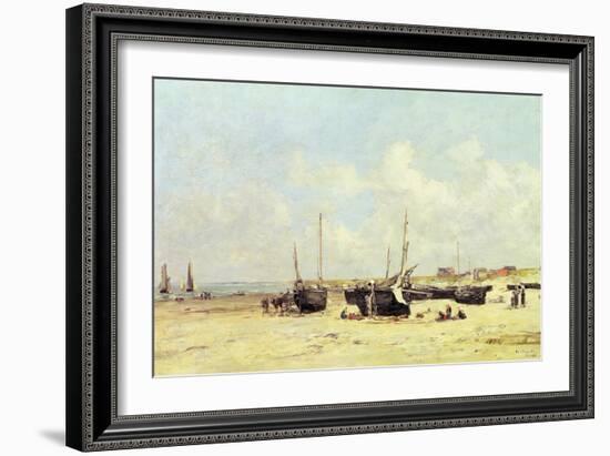 The Beach at Low Tide, Berck, 1890-97-Eugène Boudin-Framed Giclee Print