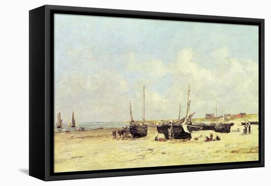 The Beach at Low Tide, Berck, 1890-97-Eugène Boudin-Framed Premier Image Canvas
