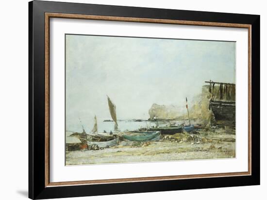 The Beach at Low-Tide in Mist-Eugene Louis Boudin-Framed Giclee Print