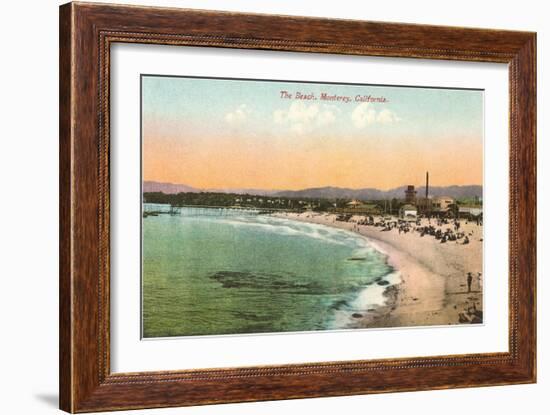 The Beach at Monterey, California-null-Framed Art Print