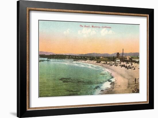 The Beach at Monterey, California-null-Framed Art Print