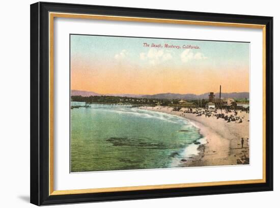 The Beach at Monterey, California-null-Framed Art Print