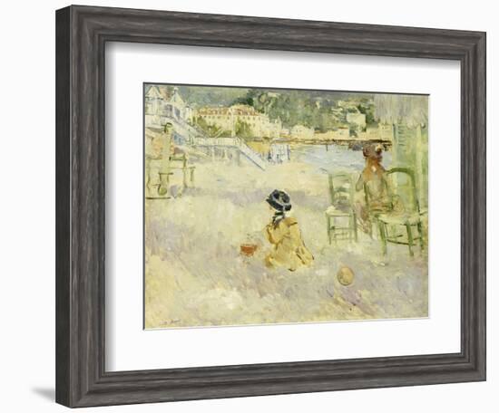 The Beach at Nice, 1882-Berthe Morisot-Framed Giclee Print