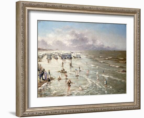 The Beach at Ostend, 1892-Adolphe Jacobs-Framed Giclee Print