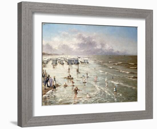 The Beach at Ostend, 1892-Adolphe Jacobs-Framed Giclee Print