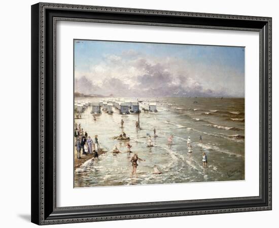 The Beach at Ostend, 1892-Adolphe Jacobs-Framed Giclee Print