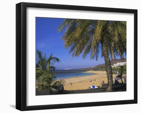 The Beach at Playa Blanca, Lanzarote, Canary Islands, Atlantic, Spain, Europe-John Miller-Framed Photographic Print