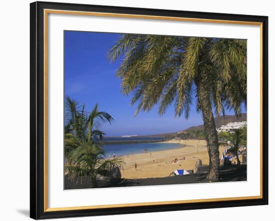 The Beach at Playa Blanca, Lanzarote, Canary Islands, Atlantic, Spain, Europe-John Miller-Framed Photographic Print