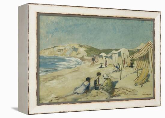 The Beach at Pointe St Gildas; La Plage a La Pointe St Gildas, C.1920-Henri Lebasque-Framed Premier Image Canvas