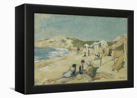 The Beach at Pointe St Gildas; La Plage a La Pointe St Gildas, C.1920-Henri Lebasque-Framed Premier Image Canvas