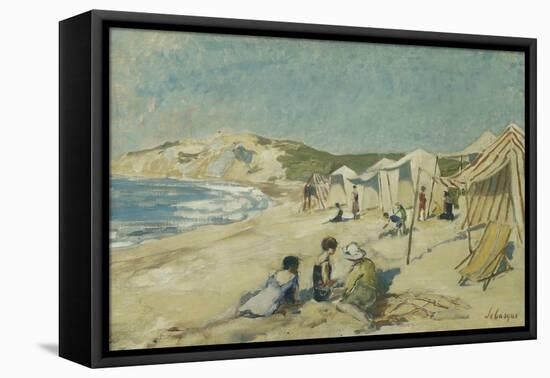 The Beach at Pointe St Gildas; La Plage a La Pointe St Gildas, C.1920-Henri Lebasque-Framed Premier Image Canvas