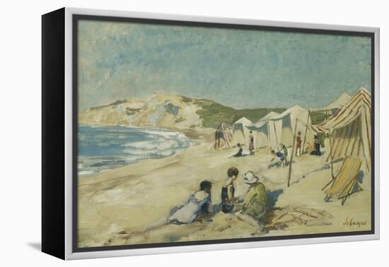 The Beach at Pointe St Gildas; La Plage a La Pointe St Gildas, C.1920-Henri Lebasque-Framed Premier Image Canvas