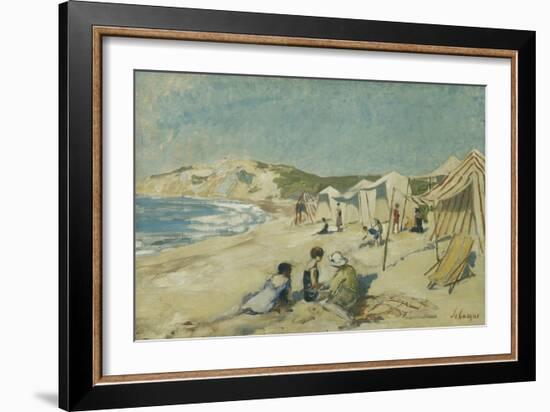 The Beach at Pointe St Gildas; La Plage a La Pointe St Gildas, C.1920-Henri Lebasque-Framed Giclee Print