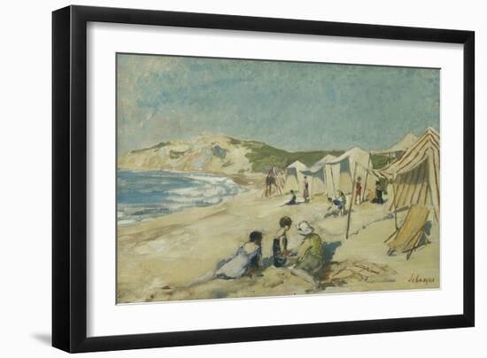 The Beach at Pointe St Gildas; La Plage a La Pointe St Gildas, C.1920-Henri Lebasque-Framed Giclee Print