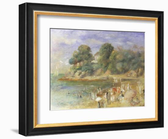 The Beach at Pornic-Pierre-Auguste Renoir-Framed Giclee Print