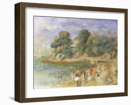 The Beach at Pornic-Pierre-Auguste Renoir-Framed Giclee Print