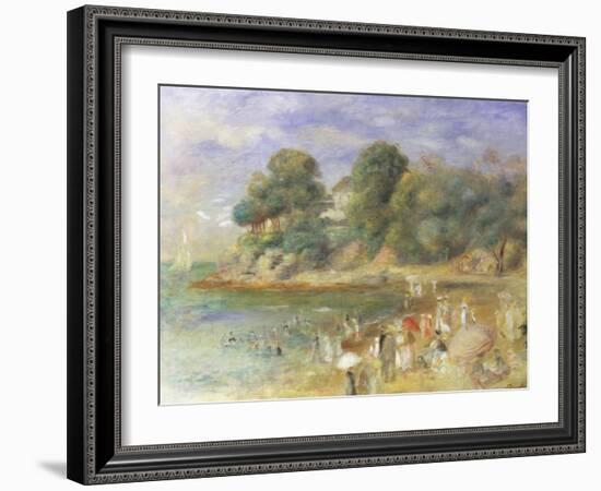 The Beach at Pornic-Pierre-Auguste Renoir-Framed Giclee Print