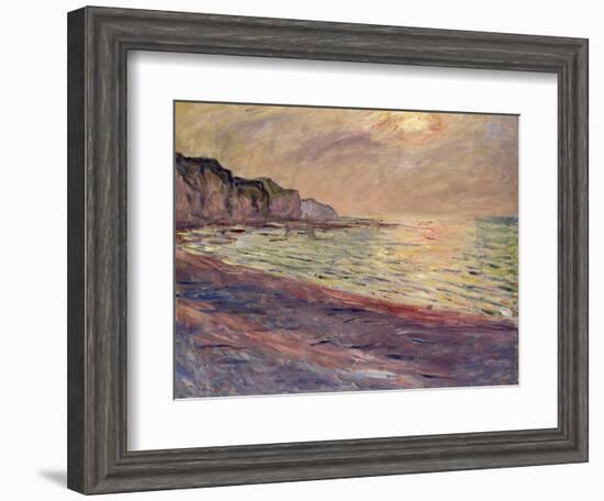 The Beach at Pourville, Setting Sun, 1882-Claude Monet-Framed Giclee Print