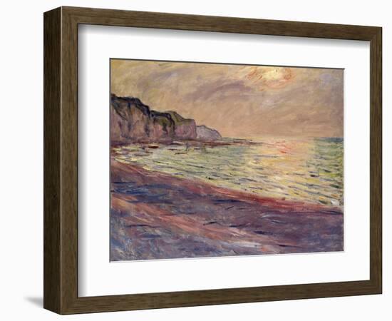 The Beach at Pourville, Setting Sun, 1882-Claude Monet-Framed Giclee Print