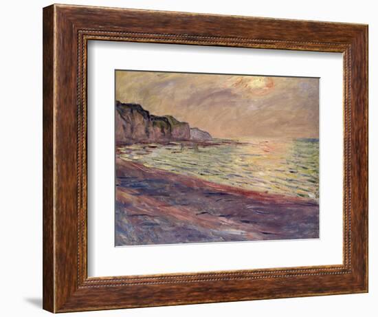 The Beach at Pourville, Setting Sun, 1882-Claude Monet-Framed Giclee Print