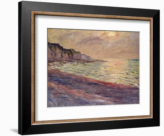 The Beach at Pourville, Setting Sun, 1882-Claude Monet-Framed Giclee Print