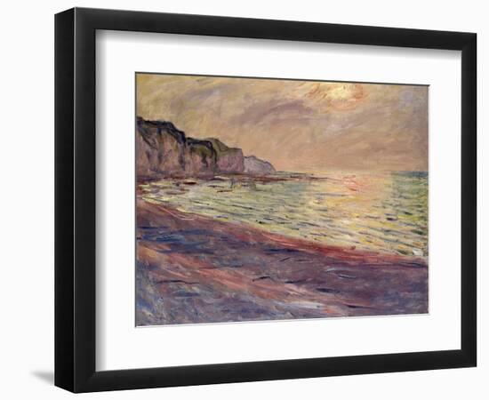 The Beach at Pourville, Setting Sun, 1882-Claude Monet-Framed Giclee Print