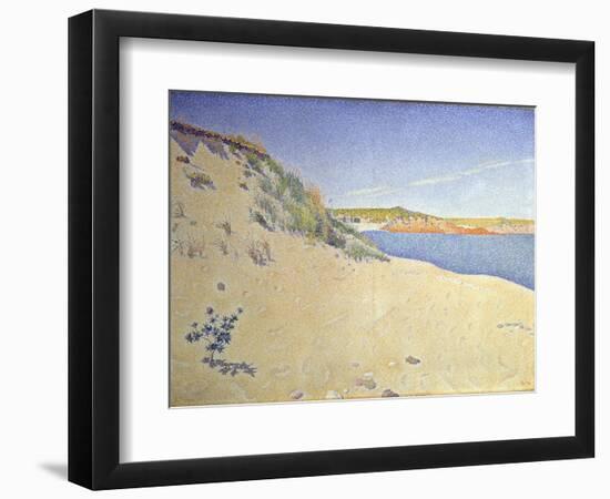 The Beach at Saint-Briac. Op. 212 (Sandy Seashor), 1890-Paul Signac-Framed Giclee Print