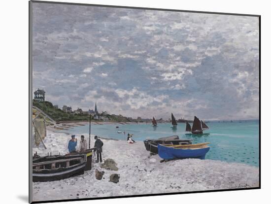 The Beach at Sainte-Adresse, 1867-Claude Monet-Mounted Premium Giclee Print