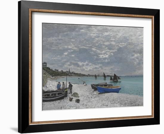 The Beach at Sainte-Adresse, 1867-Claude Monet-Framed Giclee Print