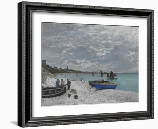 The Beach at Sainte-Adresse, 1867-Claude Monet-Framed Giclee Print