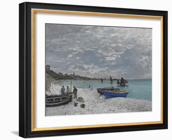 The Beach at Sainte-Adresse, 1867-Claude Monet-Framed Giclee Print