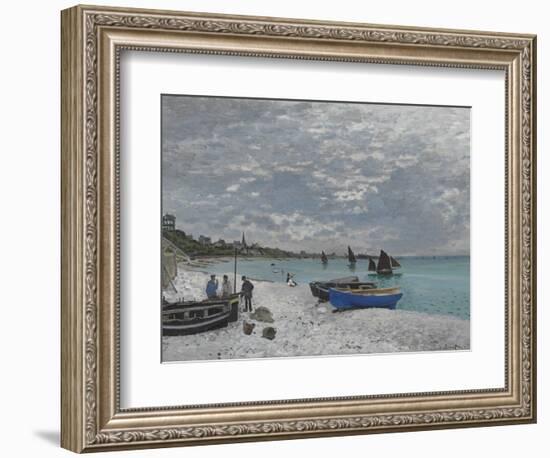 The Beach at Sainte-Adresse, 1867-Claude Monet-Framed Giclee Print