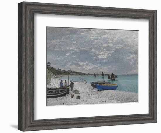 The Beach at Sainte-Adresse, 1867-Claude Monet-Framed Giclee Print