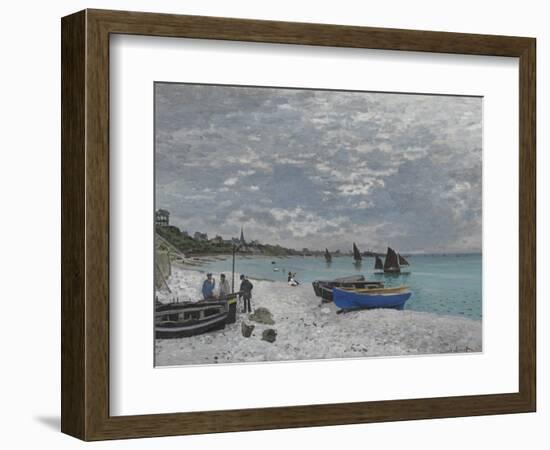 The Beach at Sainte-Adresse, 1867-Claude Monet-Framed Giclee Print