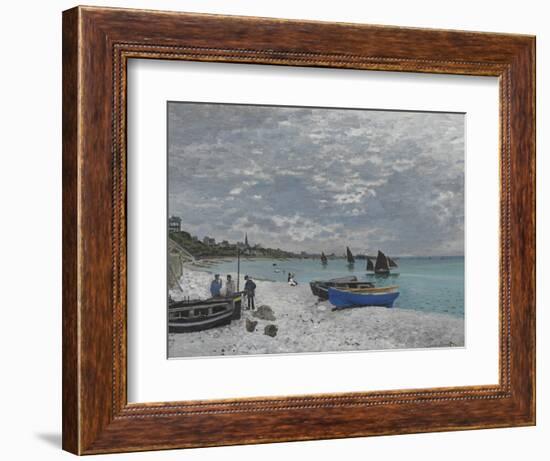 The Beach at Sainte-Adresse, 1867-Claude Monet-Framed Giclee Print