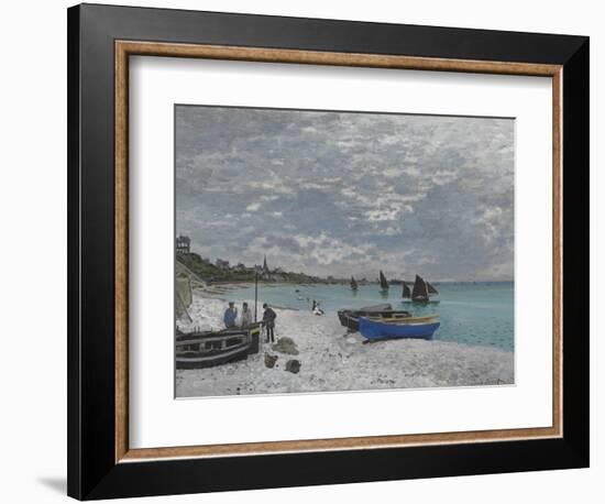 The Beach at Sainte-Adresse, 1867-Claude Monet-Framed Giclee Print